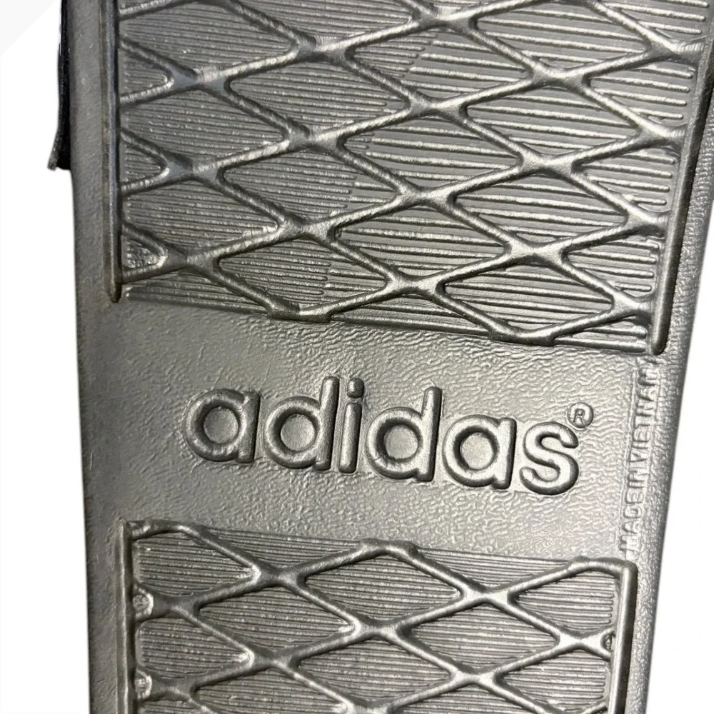 NWOB Adidas Black Adilette‎ Comfort Slides 3-Stripe Sandals Men's Size 12